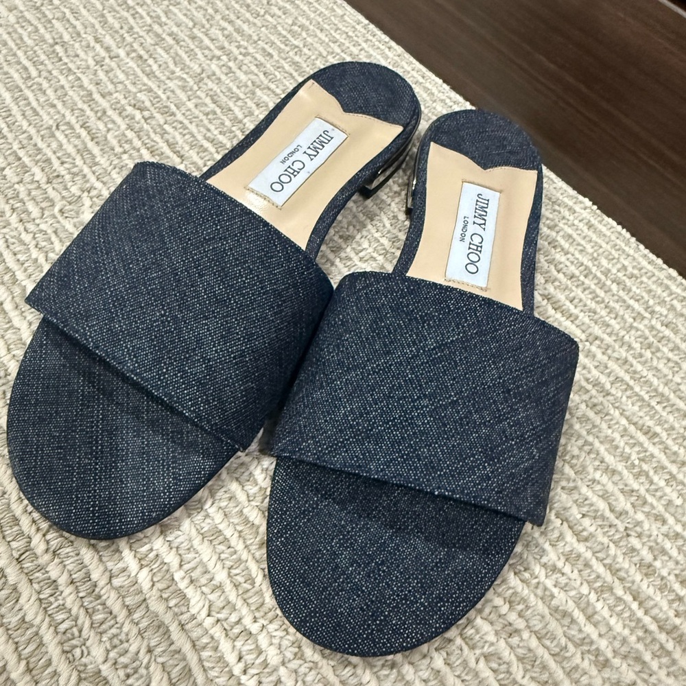 Jimmy Choo Women's Blue Slide Sandals